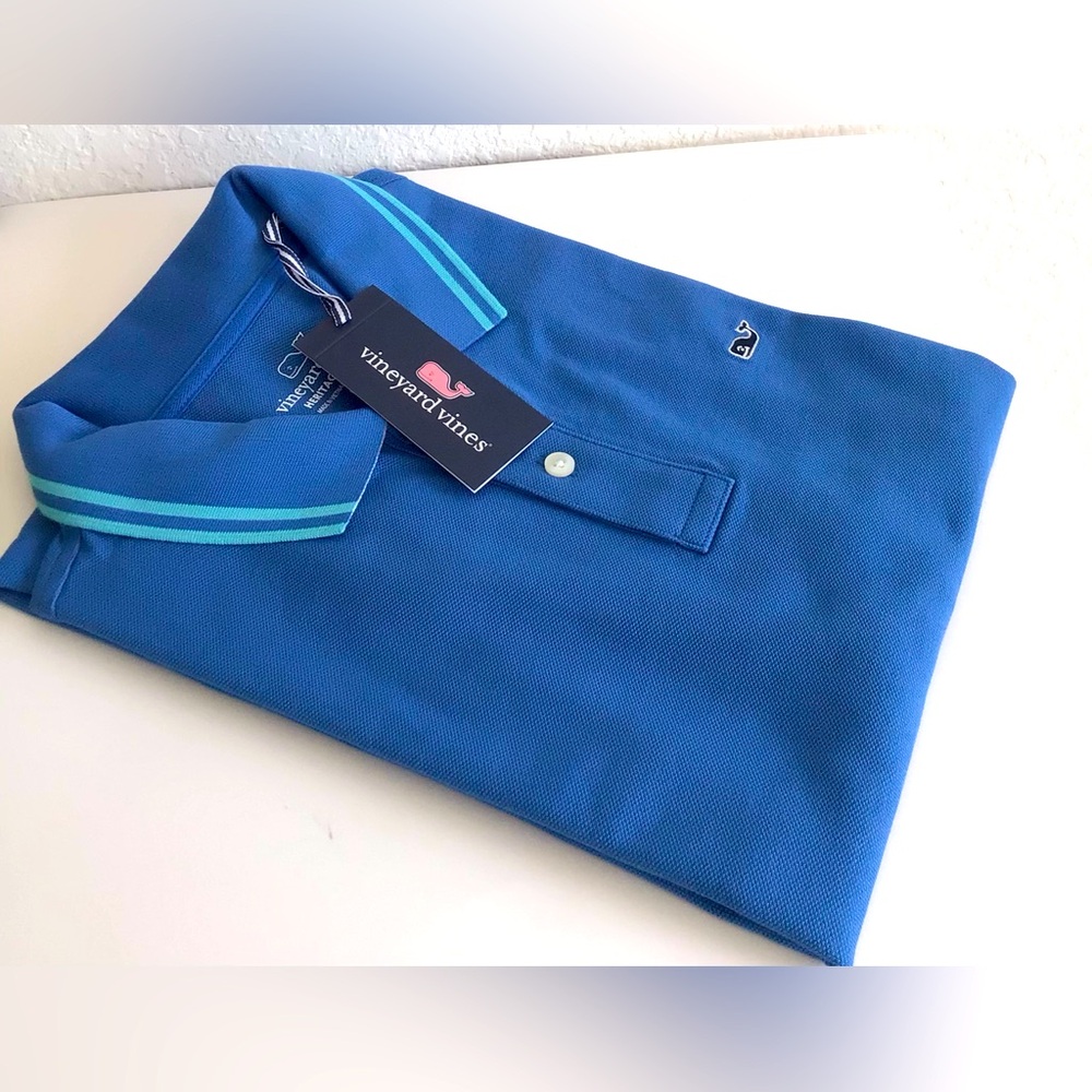 Vineyard Vines Mens Plaited Collar Heritage Pique Polo Shirt New in Pack…